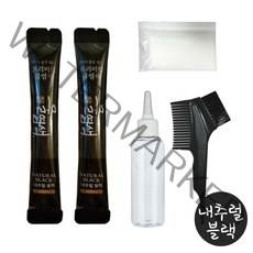 시즌2 씨드비 물염색_ 염색약 2회분+공병1+일회용 염색보+장갑, 내추럴블랙