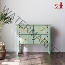 [KT알파쇼핑]앳홈 데이지 콘솔 서랍장 2단, 민트