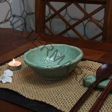 (수작업)청아한 분청 돌 대접, 그린