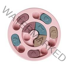 딩동펫 반려동물 지능개발 퍼즐간식토이 IQ 장난감 라운드 지름 23cm x 높이 2.5cm, 핑크, 1개