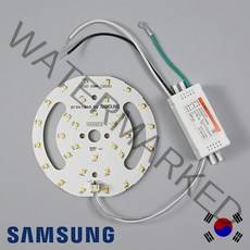 LED 모듈 기판 센서등 직부등 리폼 PCB 미니원형 삼성, 삼성칩 미니원형pcb(전구색)+직부안정기, 1set