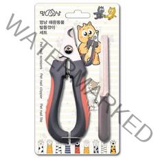 멍냥 반려동물 발톱깎이 세트 L, 1세트, 핑크