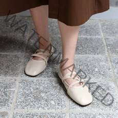 여성용 플로아 밴딩 발레리나 플랫슈즈