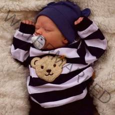 NPK-부드럽고 전신 실리콘 리본돌 신생아 남아 인형 유연한 3D 스킨 톤 정맥 프리미엄 45CM, cloth body doll