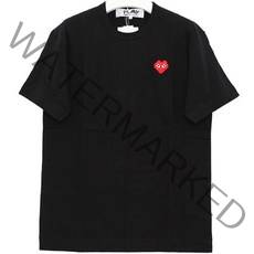 국내배송)꼼데가르송 P1T322 BLACK 레드하트 티셔츠