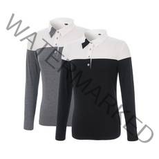 베네스트 여성용 배색 카라 티셔츠 NBE1S602W