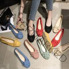 여성 심플 단화 간편화 스웨이드 발레리나 플랫 슈즈 캐주얼화