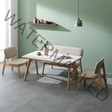 [5만원 추가할인중]장인가구 칸토르 베이직 세라믹 패밀리 4인 낮은 식탁세트 벤치형, 내추럴