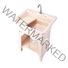 간단한 플라스틱 간이 세면대 이동식 싱크대, A. 62x52x72 (수도꼭지 빨래판 제외)