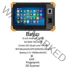 저렴한 8 인치 산업용 등급 태블릿 안드로이드 버전 견고한 휴대용 Termina 1D 2D 스캐너, 2D UHF Fingerprint