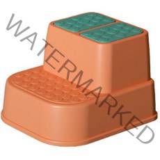 큐랑 어린이 미끄럼방지 논슬립 다용도 발판 의자 2단 안전 디딤대, 레드