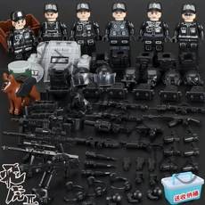 중세 병사 레고총 UDT 본부 독일군 기관총 레고 중국호환블록, 자주색