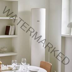 베베데코 16수 워싱면 스판 스탠드 라인핏 에어컨커버 원형, 아이보리