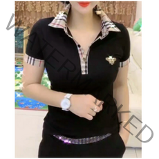 시크해 3802 체크여성골프티 여성 골프티셔츠이월상품 골프웨어 메쉬골프티 여름골프티 카라티 면티스판티