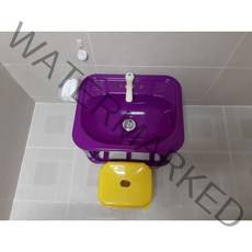 플라스틱 세면대 간이세면대 전원주택에 필요한 이동식 간편세면대 예쁜세면기 세숫대야 세트 (세면대+의자+거름망)