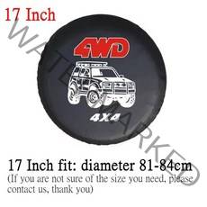 [타이어] 2355519 14 quot15quot 16 quot17quot 인치 퓨어 블랙 PVC PU 스페어 타이어 휠 밸브 커버 케이스 보호 백 파우치 모든 차량에 적합, [08] 17inch Type2