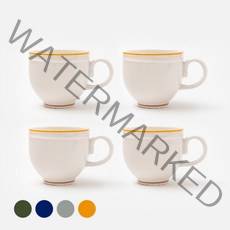 쓰임 레트로 라인 머그, 샌드베이지, 4개