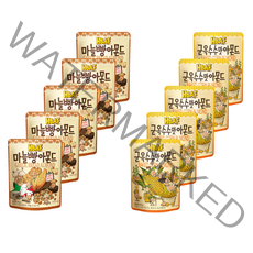 길림양행 HBAF 바프아몬드 군옥수수맛아몬드40g 5pcs + 마늘빵아몬드40g 5pcs, 1세트