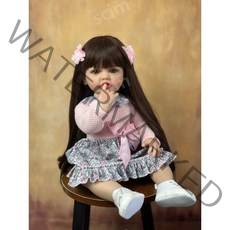 리본돌 시뮬레이션 아기 인형 애기 55cm 세트 선물 관절인형 애착인형, H