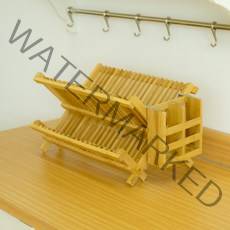 엔틱and데코 대나무 원목 접시 거치대 + 수저통