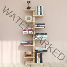 포메리트 스탠드 타워 북선반 양면 1200, 소나무 원목