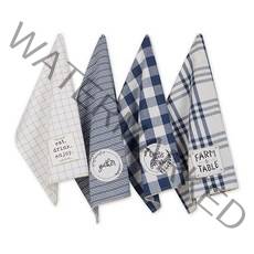 DII Home Sweet Farmhouse 주방 컬렉션 행주 세트 45.7x71.1cm(18x28인치) 스톰 블루 4개입, French Blue_Apron