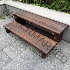 발받침대 사무실 야외 디딤대 원목 발판 2단 계단 스텝 스텝핑, 더블 스텝