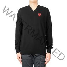 [꼼데가르송] (P1N074 BLACK) 남성 하트로고 와펜 니트