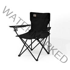 탄씨엔쯔 옥스포드 원단 스틸 튜브 캠핑의자, 1개, 블랙