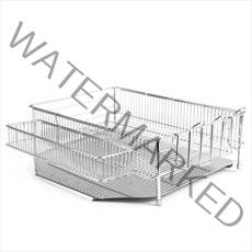 100% 스테인레스 올스텐 자동물빠짐 식기건조대 1단, 1단 식기건조대 + 원형 수저통