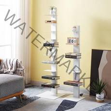 밀라노 북선반 철제책장 책꽂이 인테리어 선반 6단 10단, 6단_화이트(WWD4029-WH)