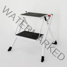 정리인홈 접이식 2단 발판 사다리 화이트