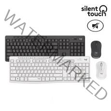 로지텍 무선 키보드+마우스 세트 콤보 무소음 사이런트 스터디카페 무선키보드 마우스 셋트 한글각인 정품 키보드 보호 실리콘 키스킨제공, 화이트, 단일모델, 무선키보드마우스