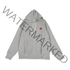 [플레이콤 데 가르송] 후드 맨투맨 남성 집업 그레이