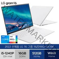 LG전자 2022 그램 16, 512GB, 16ZD90Q-GX56K, 스노우화이트, 코어i5, 16GB, WIN11 Home
