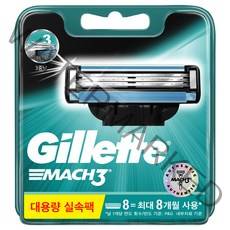 질레트 마하3 오리지날 면도날, 8개입, 1세트