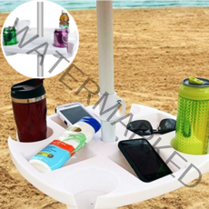 로한스 캠핑 파라솔 트레이 테이블 컵홀더 선반높이조절 음료 받침대, 파라솔 컵홀더 화이트