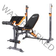 프로스펙스 와이드 레그역기벤치 벤치프레스, 오렌지 + 블랙