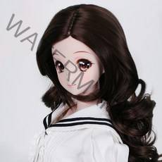 구체관절인형 가발 롤 컬 스타일 60cm 도리스돌 국내제작, C. 블랙 (가발만,인형미포함)