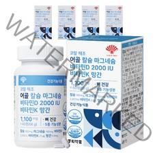 동화약품 코랄 해조 어골 칼슘 마그네슘 비타민D 2000 IU 비타민K 망간, 60정, 5개