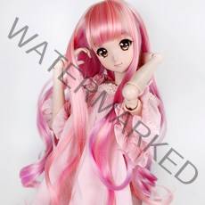 구체관절인형 가발 투톤 웨이브 60cm 도리스돌 국내제작 돌스앤, A. 코럴 핑크 (가발만,인형미포함)