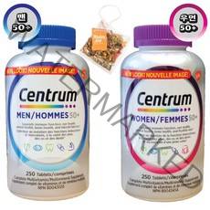 CENTRUM 캐나다 센트룸 실버맨 실버우먼 50세이상 남성 여성 종합 멀티 비타민 미네랄 250정(8개월분) 대용량-2병(마이티리프 티백1개 증정! 캐나다 내수용), 2병, 914
