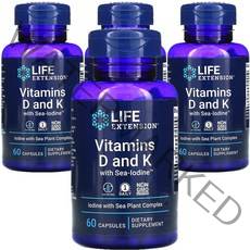 라이프익스텐션 비타마인드 D 앤 K 캡슐, 60개입, 4개