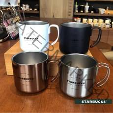 [1+1] 스타벅스 스텐 캠핑컵 쇼핑백 증정, 355ml, 실버+블랙