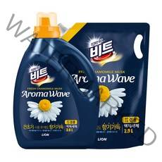 비트 아로마웨이브(향기나는 세제) 겸용 카모마일향 3L용기 x 1개 + 2L리필 x 1개