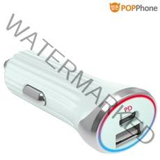 팝폰 듀얼 고속 PD + QC3.0 초고속 차량용 충전기, 민트, CC21