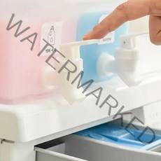 세탁세제 디스펜서 리필용기 원터치 다용도실 수납 섬유유연제, 2구