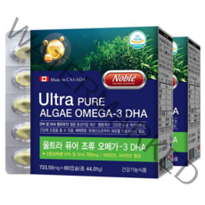 울트라 캐나다 식물성 오메가3 DHA 700mg 고함량, 44.01g, 2개