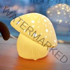 도도한 LED 취침 무드등, 스머프 버섯 하우스