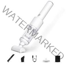 COZYARD 휴대용 대흡인력 차량용청소기 미니 소형무선 청소기 세트, 화이트